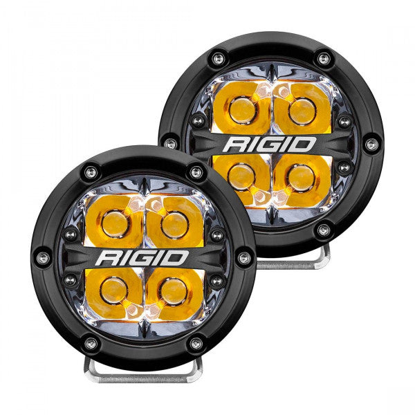 360 Series LED Round Fog Light, 4 Inch, Spot, Amber Backlight, Pair