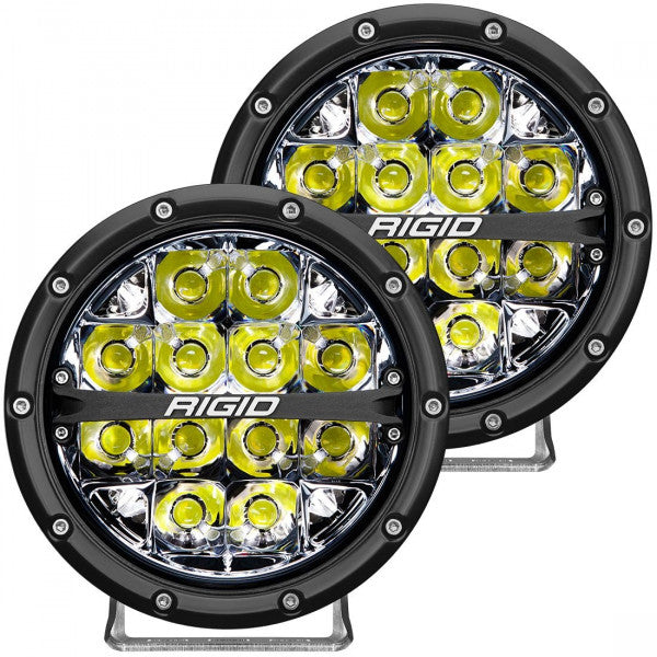 360 Series LED Round Fog Light, 6 Inch, Spot, White Backlight, Pair