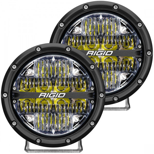 360 Series LED Round Fog Light, 6 Inch, Driving, White Backlight, Pair