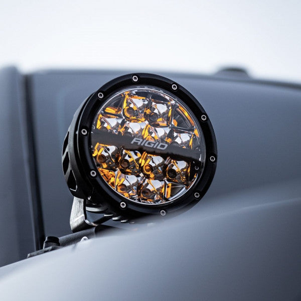 360 Series LED Round Fog Light, 6 Inch, Driving, Amber Backlight, Pair