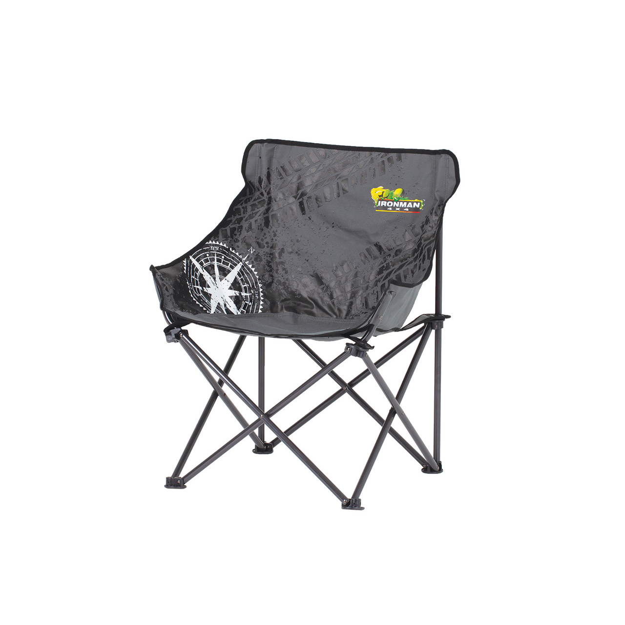 MID SIZE LOW BACK CAMP CHAIR – BLACK/GREY